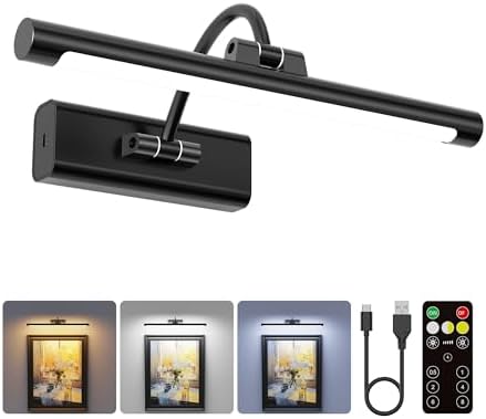 Rechargeable Light for Picture, Dimmable 3 Color Temps 350LM by Craftersmark