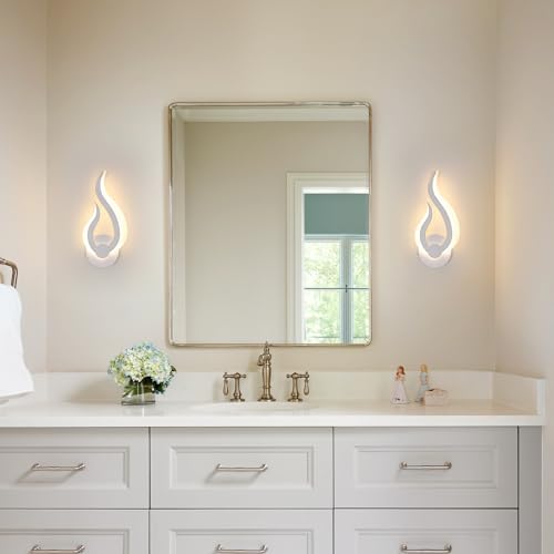 DELIPOP Modern LED Wall Sconces, 3000K Warm White Flame Shape LED Wall Light - Image 6