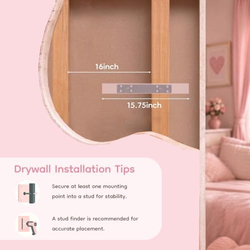 15.7in Pink Floating Wall Shelves, Home Decor - Image 5