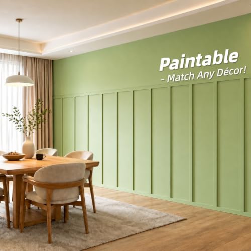 Art3d Premade Paintable Board and Batten Wainscoting Kit, 167.32 x 70.08 in - Image 2