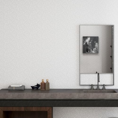 Timeet Modern Geometric Peel and Stick Wallpaper 17.3" x 78.7" Gray Stripe - Image 2