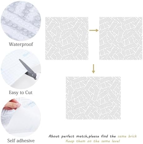 Timeet Modern Geometric Peel and Stick Wallpaper 17.3" x 78.7" Gray Stripe - Image 5