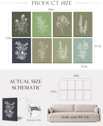 ARPEOTCY Acoustic Art Wall Panels, Sage Green - Image 2
