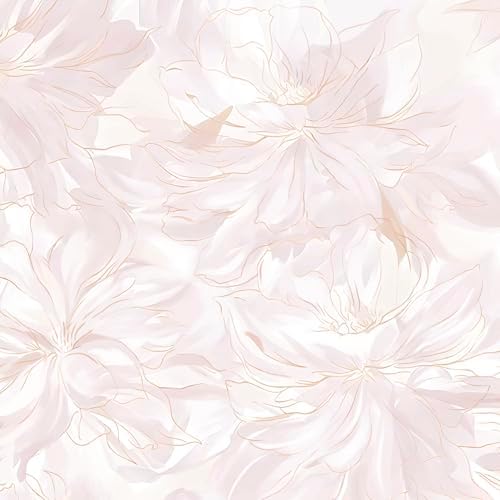 Dimoon Peel and Stick Wallpaper Contact Paper White Pink Gray Floral Modern by DIYYOURMOON