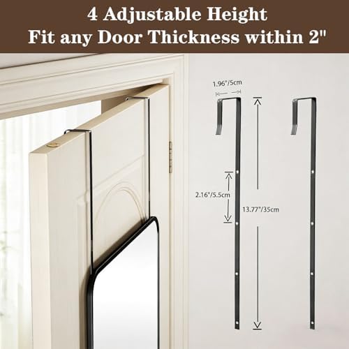 DMWOODFL 14"x48" Full Length Over The Door Mirror, Aluminum Alloy Frame Full - Image 3