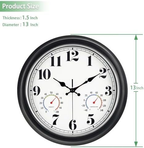 45MinST 13-Inch Vintage Outdoor Wall Clock - Image 6