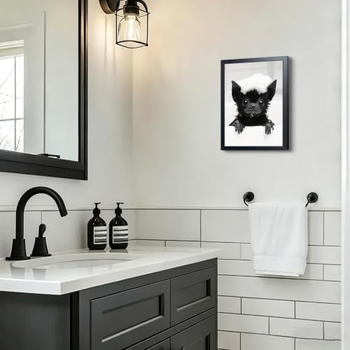 Funny Bat Bathroom Wall Art, Gothic Farmhouse Bat Wall Decor Painting, Humorous - Image 6