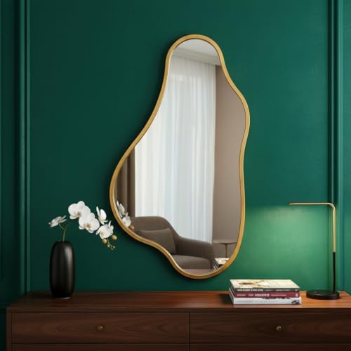 ZIYOO 32x18 Inch Irregular Wall Mirror, Vertical Wavy Design by ZIYOO