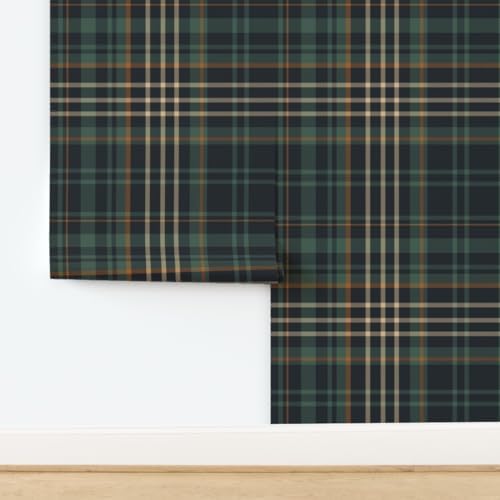 Spoonflower Autumn Plaid Dark Peel and Stick Wallpaper - Image 4