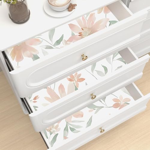 Laatse Light Color Floral Pink Flower Peel and Stick Wallpaper 17.5''x118'' - Image 5
