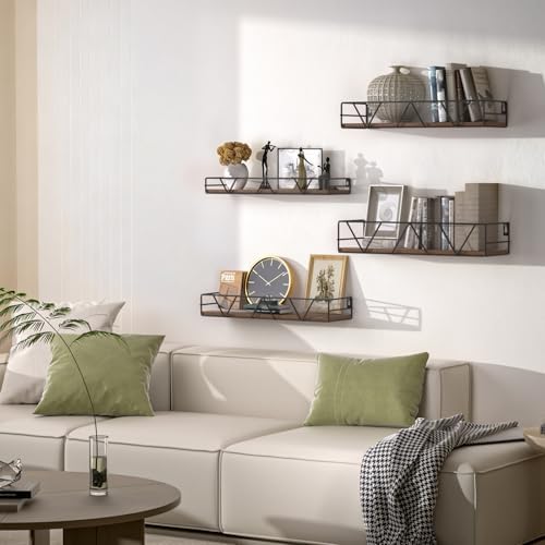 Floating Shelves Set of 4, Wood Wall Shelf, Farmhouse Shelf - Image 2