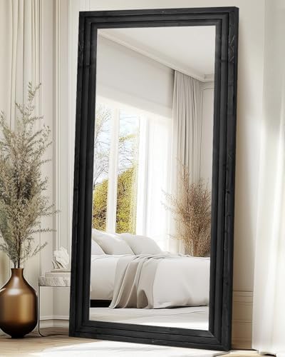 76x34in Full Length Mirror, 3-Tier Stepped Solid Wood Frame - Image 5