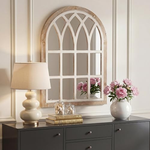 Farmhouse Window Pane Mirror, Large Decorative White Wall Mirror - Image 6