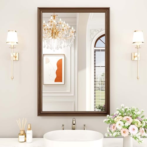 WEER Brown Bathroom Vanity Mirror 24x36 Inch - Image 2