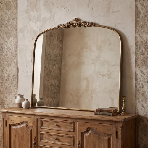 36"x30" Vintage Gold Wall Mirror by Wemily