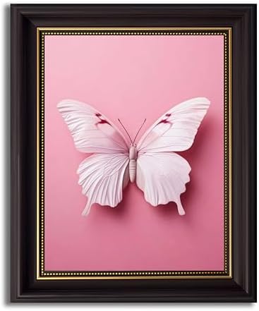 3D Textured Canvas Wall Art American-Style Frame Pink Classical Butterfly by Wallart