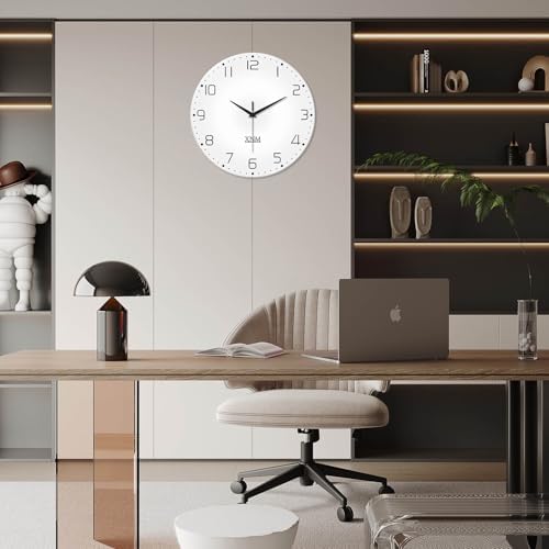 XNM Big Minimalist Glass Wall Clocks Battery Operated 16 Inch - Image 6