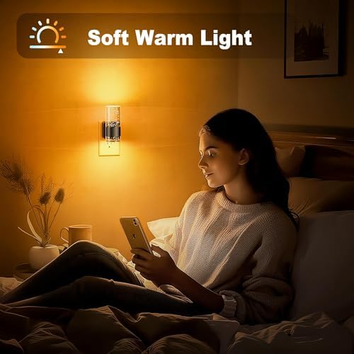 JandCase Night Light Amber, Automatic Night Lights Plug into Wall Dimmable - Image 5