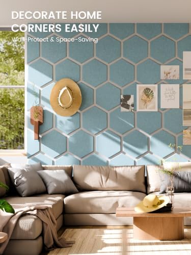Fluxynara 12-Pack Hexagon Felt Bulletin Board Tiles, Coastal Dawn - Image 4