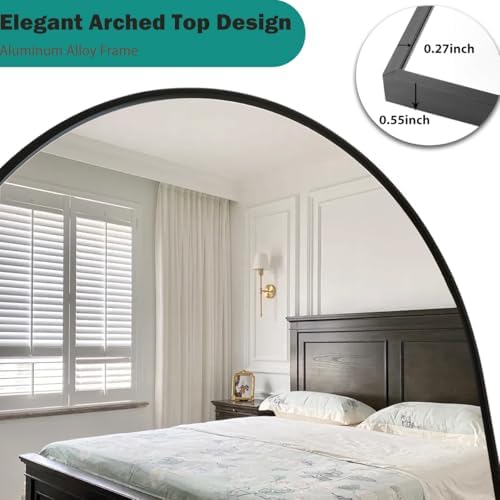 57"x20" Arched Full Length Mirror, Full Floor Mirror - Image 5