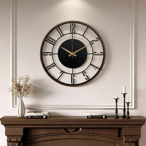 Metal Large Wall Clock, Silent Battery Operated Clocks - Image 2