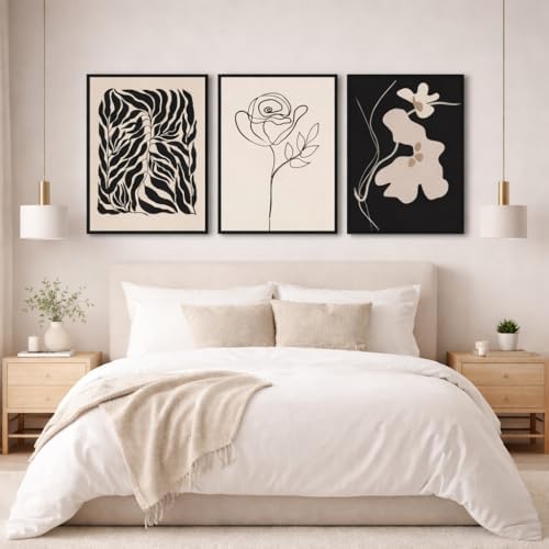 Abstract Botanical Framed Wall Art, 3 Piece Boho Line Art Set - Image 7