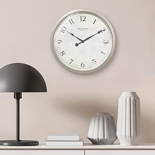 10" Silent Modern Farmhouse Wall Clock, Morning Silver - Image 3