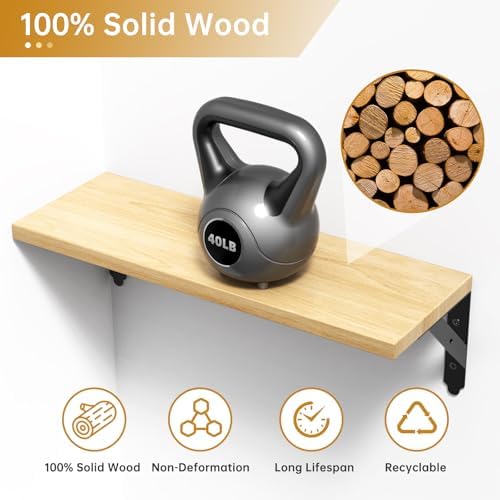 ROMGUAR CRAFT Wood Wall Floating Shelves Set of 4 - Image 4