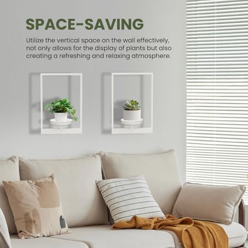 Hanging Planters for Indoor Plants Floating Shelves for Wall White, Wall Plant - Image 4