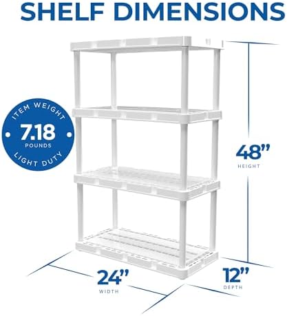 Gracious Living Knect-A-Shelf 4 Shelf Light Duty Rack, 3 Pack - Image 3