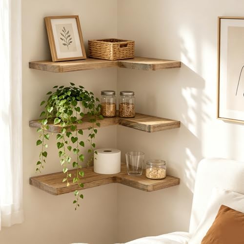 Solid Wood Corner Floating Shelves - Image 2