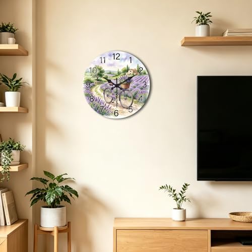 peacoblue Lavender Bicycle Wall Clocks Battery Operated - Image 5