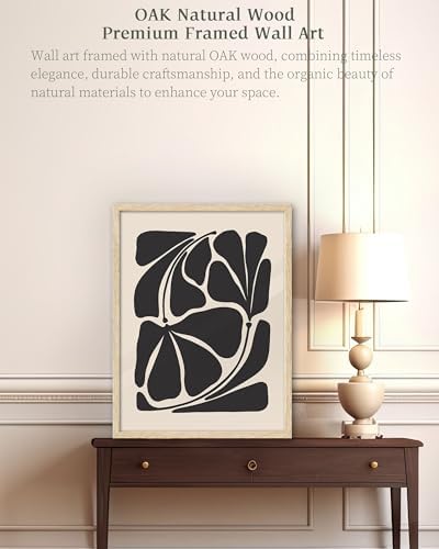 iHery 16x20in Black Beige Botanical Framed Abstract Wall Art - Image 4