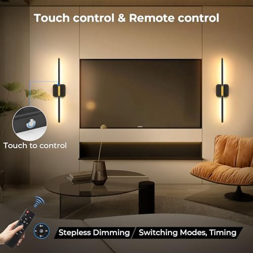 Battery Operated Wall Sconces 360°Rotate Detachable Dimmable Set of 2 - Image 6