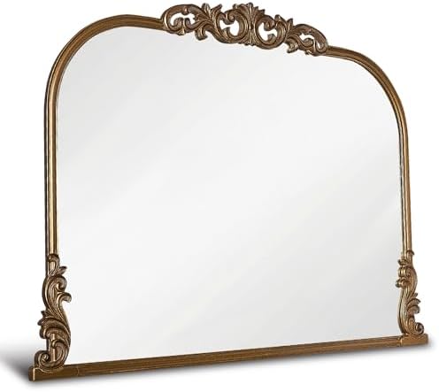 Wylde Iris English Estate Carved Arch Wood Wall Mirror, Mirror by WyldeIris