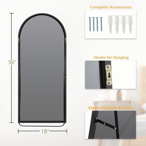 MELOMOIR 56"x18" Arched Full Length Mirror, Living Room - Image 6