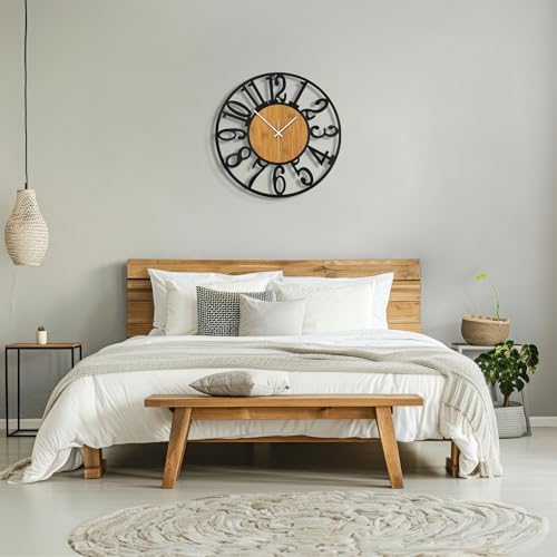 Maxstar Round Wall Clock for Living Room Decor Battery Operated Non Ticking - Image 5
