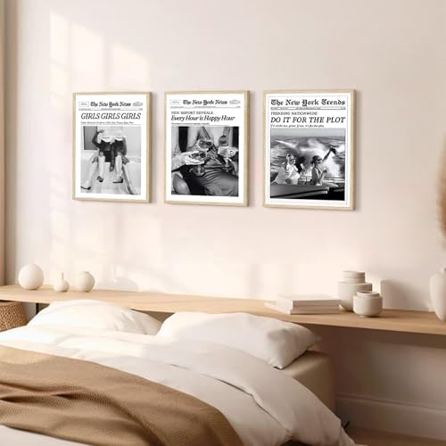 TWNSLLA Trendy Newspaper Wall Art Woman Searches - Image 3