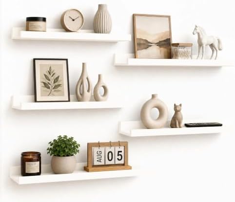 24inch Long Floating Shelves for Wall Decor, 5-Set Shelves by RicherHouse