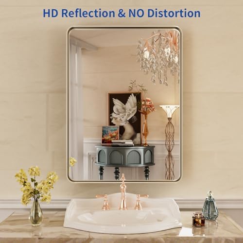 WEER Brushed Nickel Bathroom Vanity Mirror 22X30 Inch - Image 2
