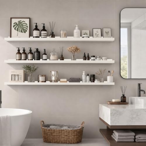 72inch Long Floating Shelves for Wall Decor, 3-Set Shelves - Image 2