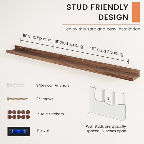 Picture Ledge Shelf, Long Floating Shelves - Image 5