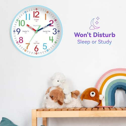 Roymnie Wall Clock 8" for Kids Learning Battery Operated Teaching Silent - Image 5
