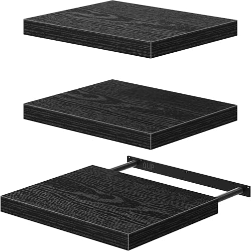 QEEIG 12" Deep Floating Projector Shelves Under TV Shelf by QEEIG