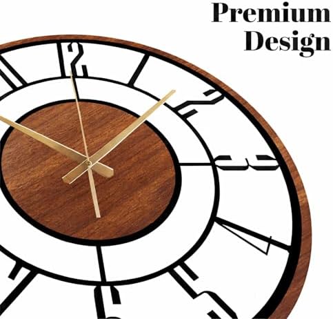 Metal Large Wall Clock, Silent Battery Operated Clocks - Image 6