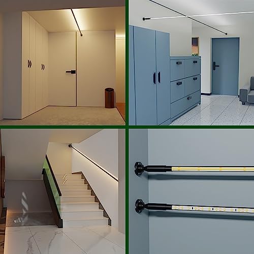 LED Bar Light, 360° Adjustable Linear Sconce, 4000K Black 118Inch - Image 5