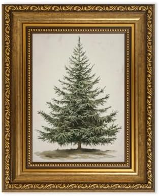 AVECCO Christmas Tree Pine Botanical Wall Art Canvas Framed 8x10 inch by Unknown