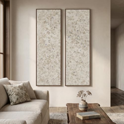 Framed Vertical Vintage Neutral Botanical Wall Art - Image 4