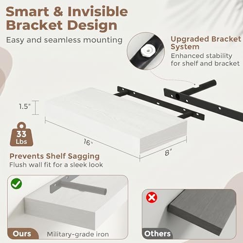 16 Inch Floating Shelves for Wall - Image 2
