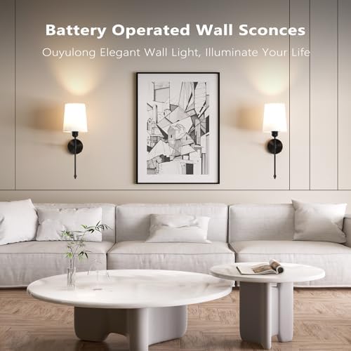 Battery Operated Wall Sconces Set of 2, Remote Control, RGB Bulb - Image 6
